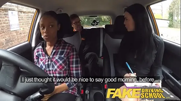 مقاطع فيديو جديدة للطاقة Fake Driving School busty black girl fails test with lesbian examiner