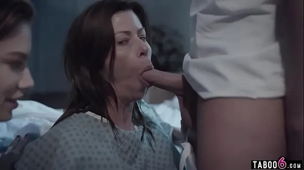 مقاطع فيديو جديدة للطاقة Huge boobs troubled MILF in a 3some with hospital staff