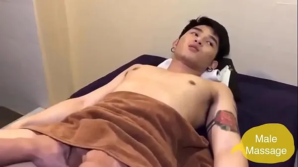 Ny cute Asian boy ball massage energi videoer