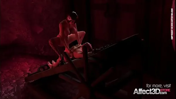 Új Big tits vampire gives a blowjob to the bondaged futanari babe in a 3d animation energia videók