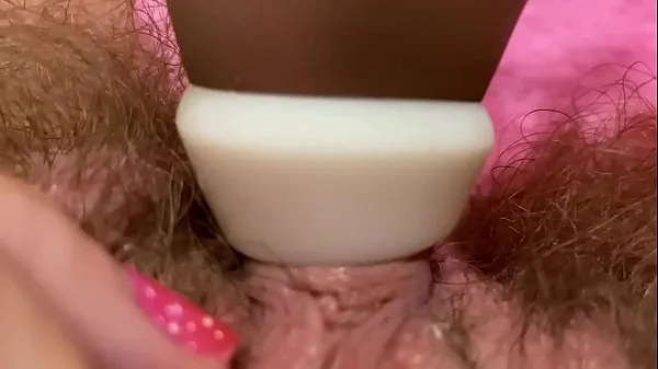 مقاطع فيديو جديدة للطاقة Huge pulsating clitoris orgasm in extreme close up with squirting hairy pussy grool play