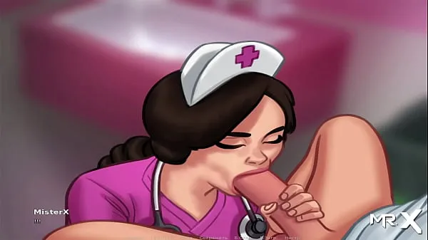 New SummertimeSaga - Nurse plays with cock then takes it in her mouth E3 energy Videos