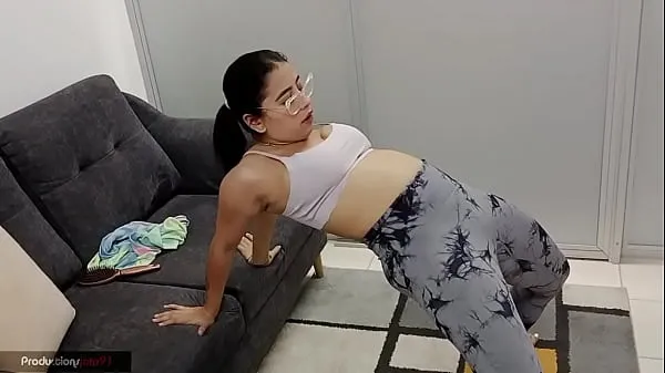 New I get excited to see my stepsister's big ass while she exercises, I help her with her routine while groping her pussy energy Videos