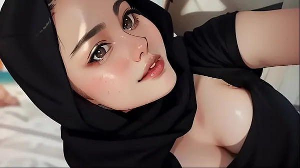 Nieuwe plump hijab playing toked energievideo's