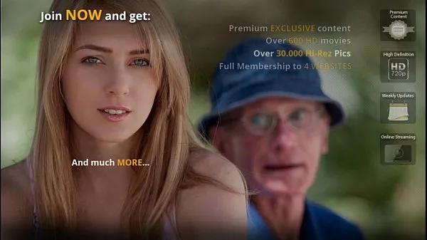 Nya Sexy blonde girl satisfy her rich grandpa lover energivideor